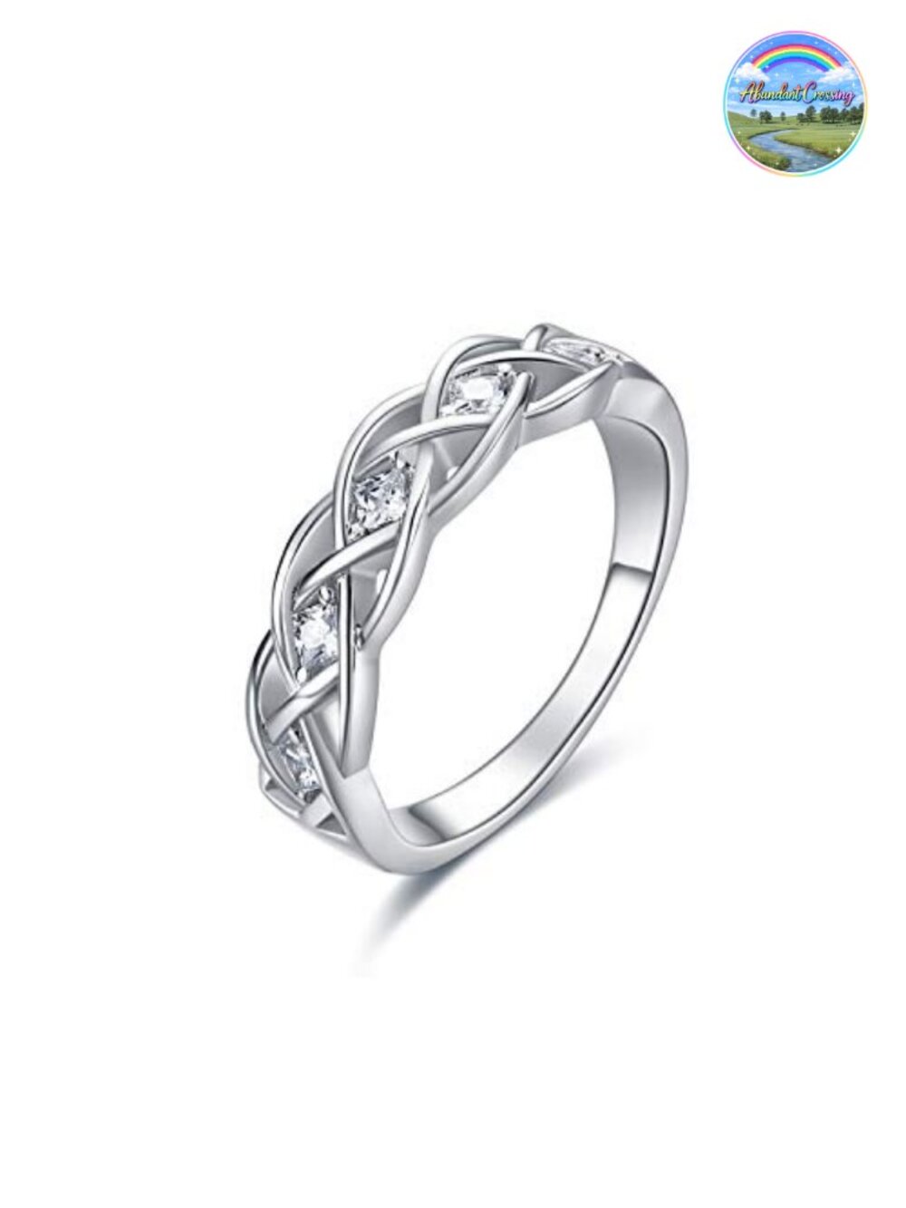 Celtic Knot Ring Sterling Silver Criss Cross Band Wedding Ring Women Gift